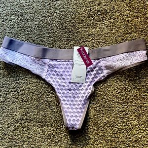 NWT New Adore Me lavender mesh thong Sz L